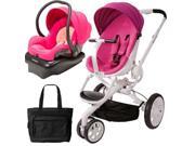 Quinny CV078BFU Moodd Stroller Travel system with diaper bag and car seat Pink Passion