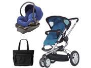 Quinny CV155BFWKT2 Buzz 3 Travel System in Blue Scratch with Diaper Bag