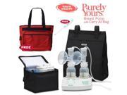 Ameda 17077KIT1 Purely Yours Breast Pump Combo 1 with Carry All Bag Free Omron Digital Thermometer and Diaper Bag