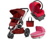 Quinny Buzz Xtra Travel System with Bassinet and Bag Red and Pink
