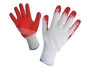 G F string Knit Palm Latex Dipped Gloves 10 Pairs Pack Red Large.