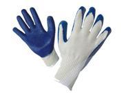 G F String Knit Palm Latex Dipped Gloves 10 Pairs Pack Blue Large.