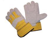 G F Cowhide Gloves with Rubberized Safety Cuff and Heavy Duty Fabric Large 3 Pair Pack.