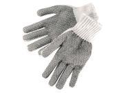 G F String Knitted Gloves with Blue PVC Block on Both Side Large Sold By Dozen.