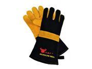 G F 8113 BBQ and Fireplace Gloves Extra Long Cuff 15 in. with Cowhide Suede Leather 1 Pair.