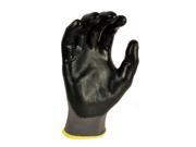 G F 1519 Seamless Knit Nylon Nitrile Form Coated Work Gloves Black Size Large 6 Pair Pack