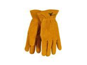G F 5013L Kids Leather Work Gloves for 7 11 years Old Brown