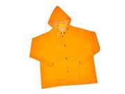 G F 331XXL Heavy Weight 35MM PVC over Polyester Rain Coat with Hood 32 Long XX Large Yellow