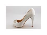 Badgley Mischka Goodie Women US 7.5 White Peep Toe Heels