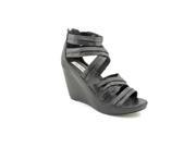 Steve Madden BONNDD Womens Size 7.5 Black Wedge Sandals Shoes New Display UK 5.5