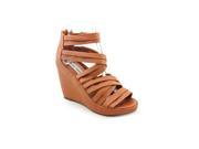 Steve Madden BONNDD Womens Size 6.5 Brown Open Toe Wedge Sandals Shoes