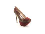 Chinese Laundry Bright Lites Womens Size 5.5 Red Textile Platforms Heels Shoes