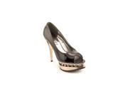 Ellie Desiree Womens Size 8 Black Open Toe Platforms Heels Shoes