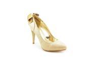 Rampage Normina Womens Size 7.5 Gold Fabric Platforms Heels Shoes New Display