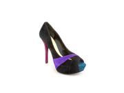 Guess Isila Womens Size 8 Black Peep Toe Suede Platforms Heels Shoes
