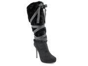 Nina Henriq Womens Size 8 Black Artificial Fur Fashion Knee High Boots EU 38
