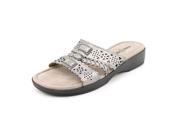Minnetonka Gayle Women US 6 W Silver Slides Sandal