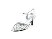 Touch Ups Val Womens Size 9 Silver Open Toe Slingbacks Heels Shoes