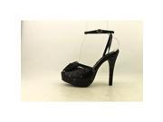 Ellie 523 Glitz Womens Size 9 Black Peep Toe Slingbacks Heels Shoes