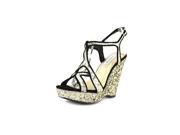 Touch Ups Sasha Womens Size 6.5 Gold Open Toe Wedges Heels Shoes
