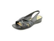 Life Stride Mimosa Womens Size 6 Black Wide Faux Leather Slingback Sandals Shoes