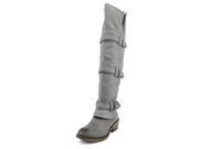 American Rag Dukee Womens Size 5.5 Gray Faux Leather Fashion Over the Knee Boots