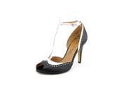 Nina Sylvia Women US 9.5 Black Peep Toe Heels