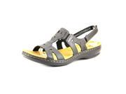 Clarks Leisa Annual Womens Size 8.5 Black Leather Slingback Sandals Shoes