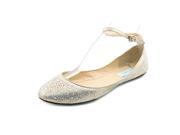 Betsey Johnson Joy Womens Size 8.5 Gold Fabric Flats Shoes