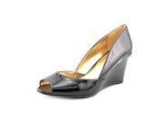 Alfani Kendol Women US 8.5 Black Peep Toe Wedge Heel