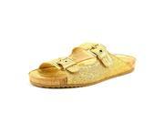 Stuart Weitzman Freely Women US 6 Gold Slides Sandal