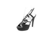 Touch Ups Lonnie Womens Size 9.5 Black Open Toe Fabric Platforms Heels Shoes