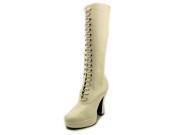 Pleaser Electra 2042 Womens Size 11 White Leather Fashion Knee High Boots