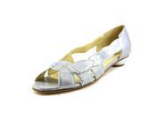 Amalfi By Rangoni Iside Women US 7.5 N S Silver Peep Toe Sandals