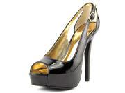 Material Girl Havic Women US 10 Black Peep Toe Platform Heel