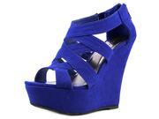 Madden Girl Wikke Women US 5.5 Blue Wedge Sandal