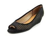FS NY Necessary Women US 10 Black Peep Toe Wedge Heel