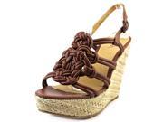 Mia Girl Loveknot Women US 7.5 Brown Wedge Sandal