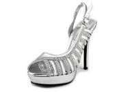 Touch Ups Theresa Women US 9.5 Silver Peep Toe Platform Heel
