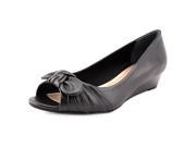 Giani Bernini Singa Women US 7.5 Black Peep Toe Wedge Heel
