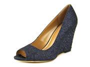 Style Co Cecelie Women US 5.5 Blue Peep Toe Wedge Heel