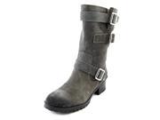 Marc Fisher Arianna Mid Calf Lug Sole Motorcycle Boots Gray 5 M US