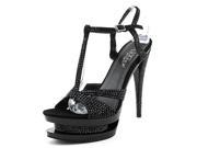 Pleaser Fascinate 650 Women US 10 Black Open Toe Platform Heel