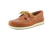 Sperry Top Sider A O 2 Eye Wedge Leather Men US 7.5 Tan Boat Shoe