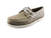 Sperry Top Sider A O 2 Eye White Cap Men US 7.5 Brown Boat Shoe
