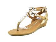 New Directions Sparkle Women US 9.5 Gold Gladiator Sandal