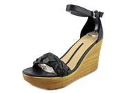 New Directions Spruce Braid Women US 6.5 Black Wedge Sandal