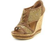 Not Rated Catalonia Women US 9.5 Tan Wedge Sandal