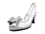 Caparros Summer Women US 8 Silver Peep Toe Slingback Heel