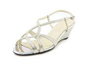 Caparros Lisette Womens Size 9 Silver Open Toe Slingbacks Heels Shoes